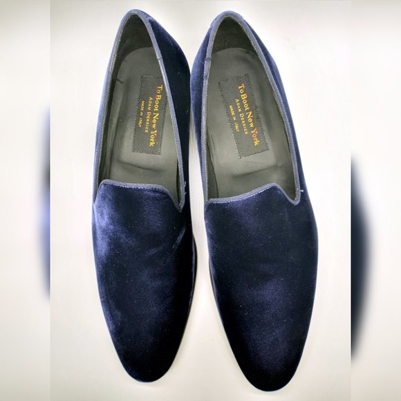 $350 To Boot New York Mens Size 10.5 Color Blue Bolton Velvet Formal Loafers main image 10
